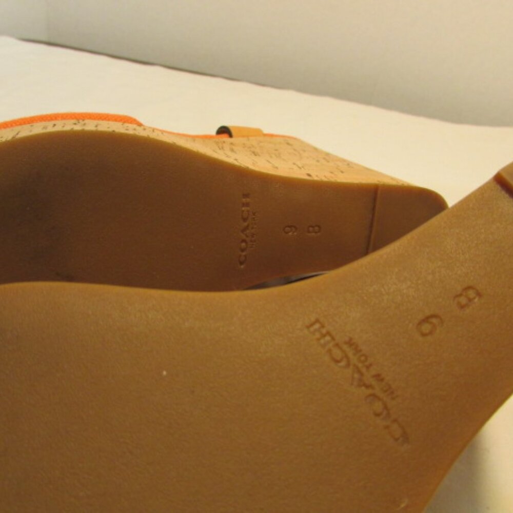 Coach Linden Platform Cork Slingback Wedges - Picture 12 of 14